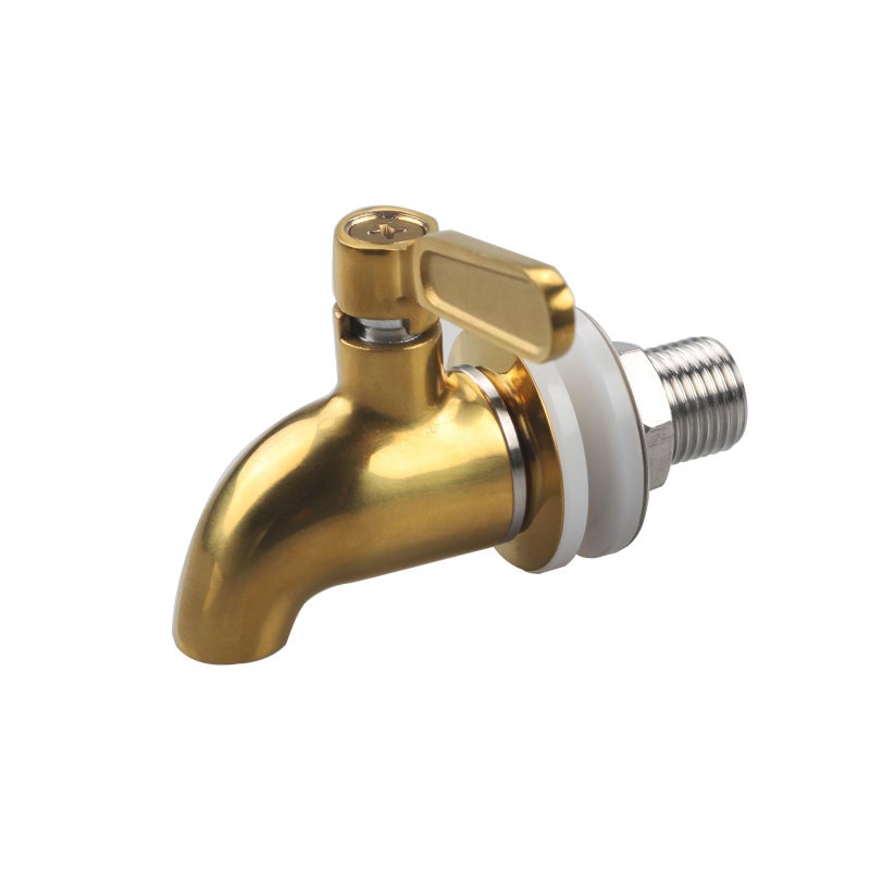 Beverage Dispenser Spigot Gold Stainless Steel Faucet for Water Dispenser Glass Jar Replacement Tap by MUGLIO