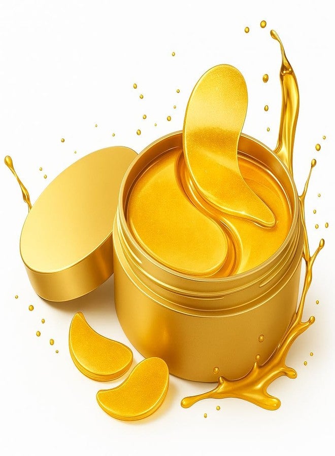 ROMILAS 24K Gold Under Eye Patches - 60 Pcs Eye Mask for Dark Circles, Puffy Eyes, Wrinkles & Hydration - Eye Gel Pads for Women & Men - Image 1