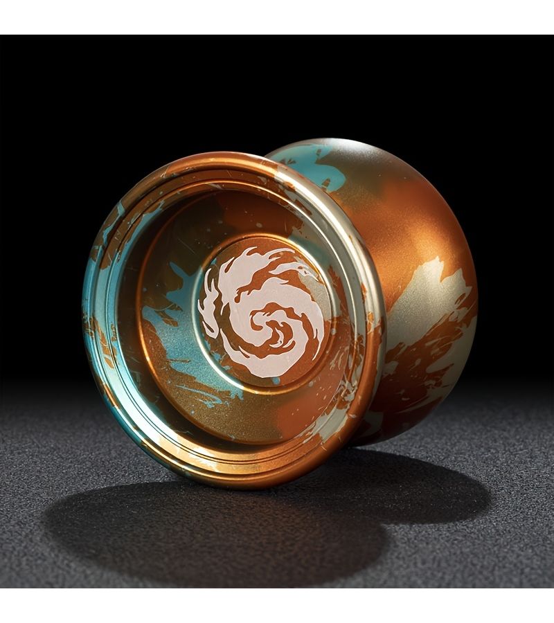 Camouflage Yellow Aluminum Alloy Yo-Yo Professional Grade Extra Long Sleep Time with Gloves Bearings and 10 Strings - Image 1