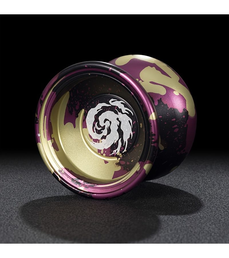 Camouflage Yellow Aluminum Alloy Yo-Yo Professional Grade Extra Long Sleep Time with Gloves Bearings and 10 Strings - Image 3