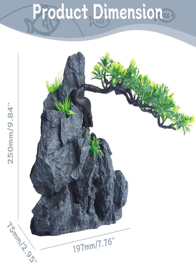 AnRui Large and Tall Aquarium Mountain Tree of Extends Outward Fish Tank Accessories Decorations View Stone Decorations Resin Betta Rock Aquascaping Hiding Cave Ornaments - Image 2