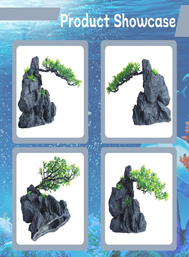 AnRui Large and Tall Aquarium Mountain Tree of Extends Outward Fish Tank Accessories Decorations View Stone Decorations Resin Betta Rock Aquascaping Hiding Cave Ornaments - Image 4
