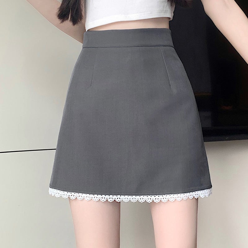 Lace Suit Skirt Women'S Summer Short Skirt High Waist A-Line Skirt Hip Skirt Skirt Pants Skirt Trendy - Image 1
