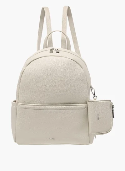 ميسي Women Textured Backpack with Adjustable Straps and Detachable Pouch