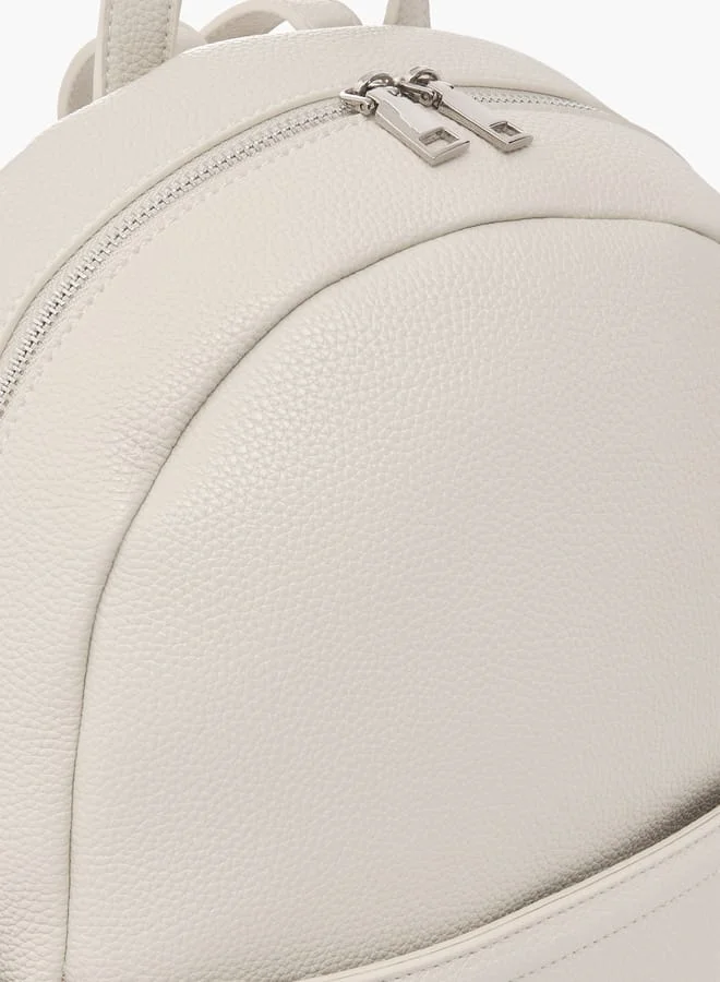 ميسي Women Textured Backpack with Adjustable Straps and Detachable Pouch
