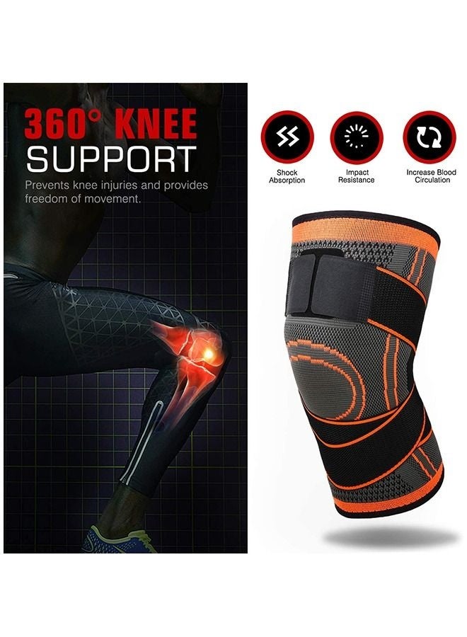 Dovva 2-Piece Knee Pads Knee Brace Compression Knee Sleeve for Men & Women Knee Support Running Cycling Basketball with Adjustable Strap Wrap - Image 2