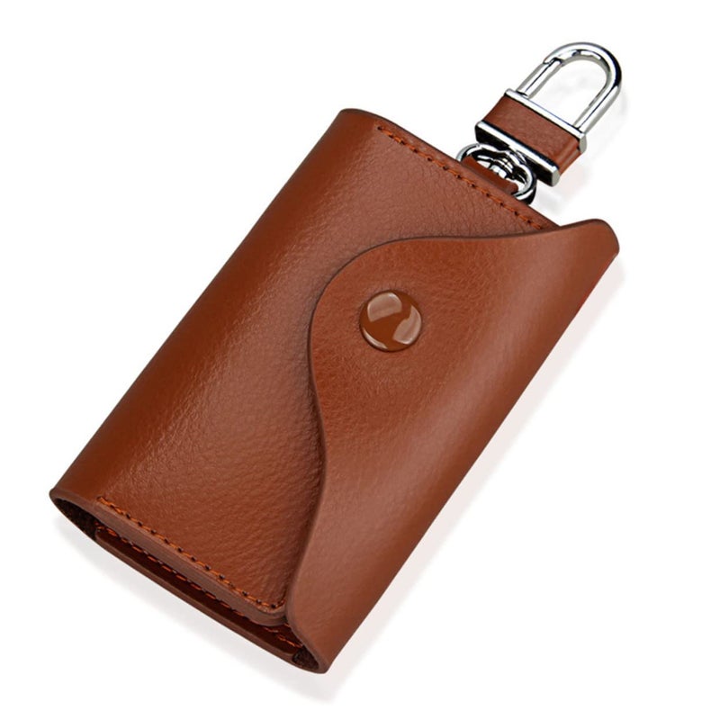 Coffee Leather Car Key Holder Pouch Hanging Waist Bag 11cm x 7cm x 1.5cm - Image 5