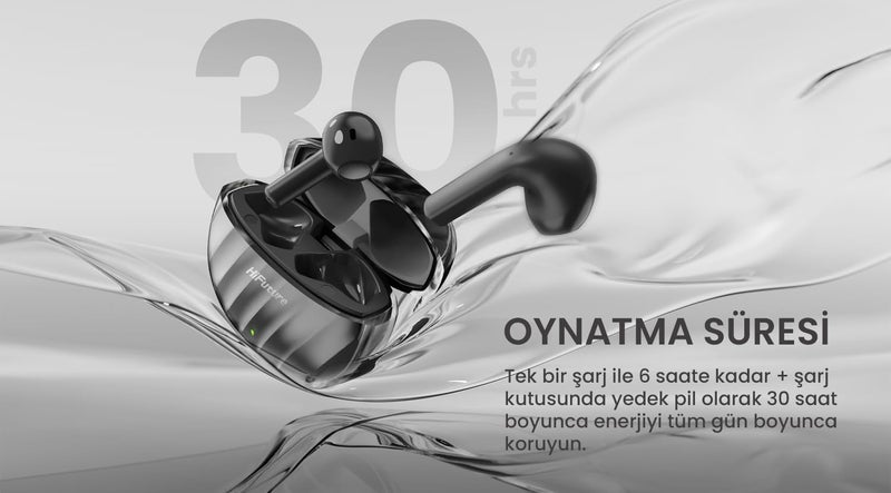 HiFuture FlyBuds3 TWS Earbuds - Bluetooth 5.3, IPX5 Splashproof, 30 Hours Playtime, Powerful Bass - Black - Image 3
