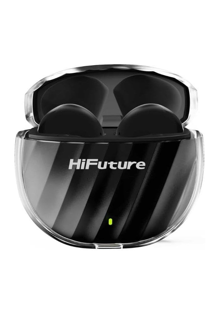 HiFuture FlyBuds3 TWS Earbuds - Bluetooth 5.3, IPX5 Splashproof, 30 Hours Playtime, Powerful Bass - Black - Image 1
