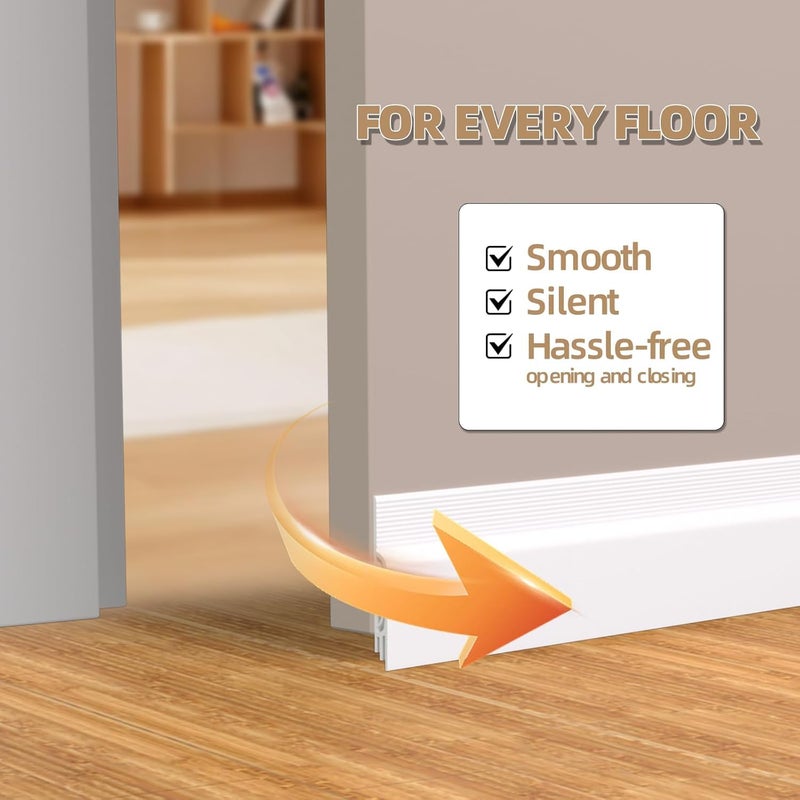 Door Draft Stopper,Under Door Draft Blocker for Exterior & Interior Doors,Door Sweep for Bottom of Door Dust and Noise Insulation,Weather Stripping Door Seal,Black 2" W x 39" L - Image 2