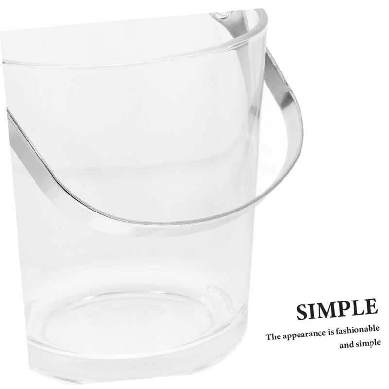 Portable Transparent Ice Bucket With Stainless Steel Tong Reusable For Party Bar Picnic - Image 4