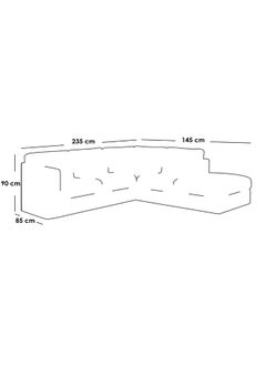Al Home 5 Seater Swedish Wood and Linen L-Shape Sofa - Grey 235x90x85 cm  - Image 2