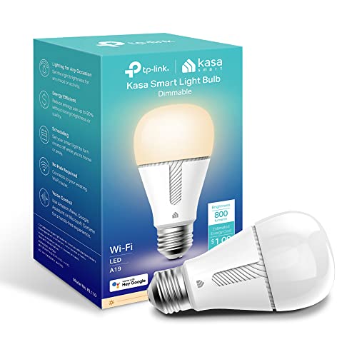 Kasa Smart Light Bulb KL110, LED Wi-Fi smart bulb works with Alexa and Google Home, A19 Dimmable, 2.4Ghz, No Hub Required, 800LM Soft White (2700K), 9W (60W Equivalent) - Image 1