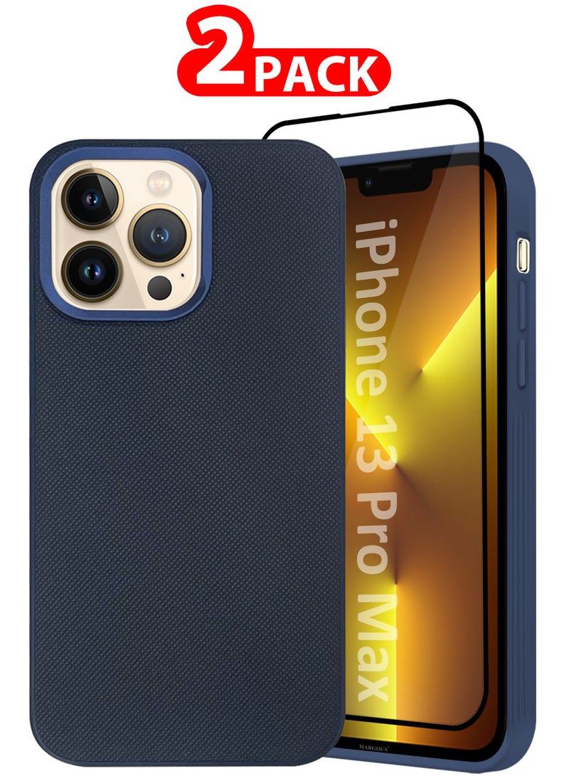 CATANES iPhone 13 Pro Max 2 Pack Vegan Leather Case, 1 Cover with 1 Screen Protector, Slim Fit, Raised Edges for Camera and Screen Protection - Image 1