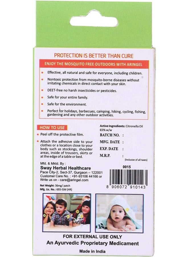 ARINGEL Herbal Natural Mosquito Repellent Patch Anti Mosquito Printed Patch Pach For Babies 12 Hour Protection-20 Pcs 2nd Generation - Image 3