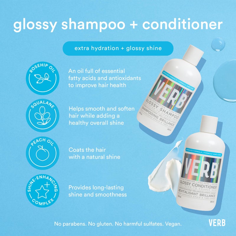 VERB Glossy Shampoo, 12 fl oz â€“ Cleanses + Adds High Shine for Thick to Coarse Hair â€“ Vegan, No Parabens or Harmful Sulfates - Image 3