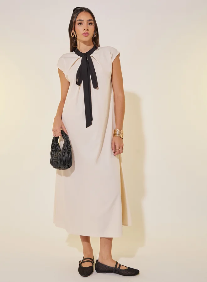 Take Two Tie Neck Maxi Dress
