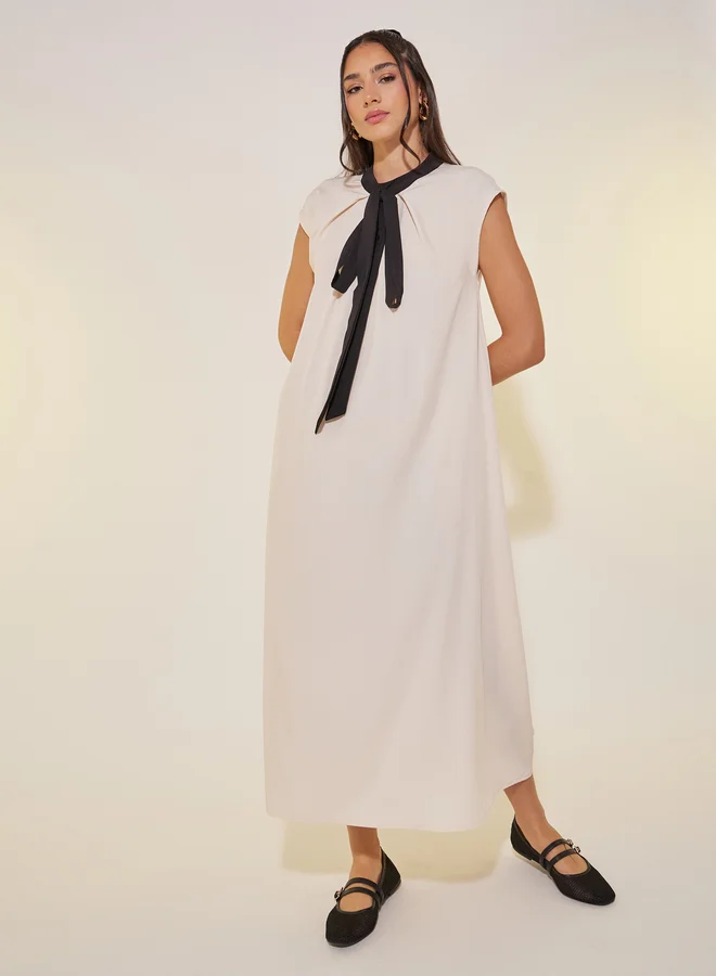 Take Two Tie Neck Maxi Dress