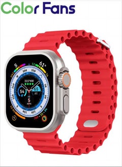 Apple Watch Ultra Ocean Band 49mm 45mm 44mm 42mm for Men Women, Soft Silicone Sport Band Replacement Strap for Apple Watch Ultra iWatch Series 8 7 SE 6 5 4 3 2 1 Red
