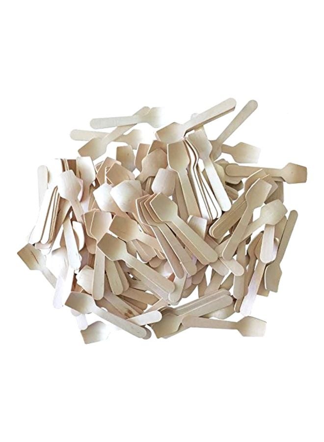 آوتسايد ذا بوكس بيبرز طقم ملاعق خشبية للاستخدام مرة واحدة من 300 قطعة - Image 1