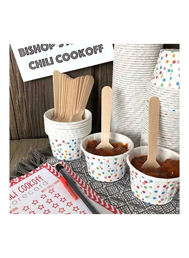 آوتسايد ذا بوكس بيبرز طقم ملاعق خشبية للاستخدام مرة واحدة من 300 قطعة - Image 2