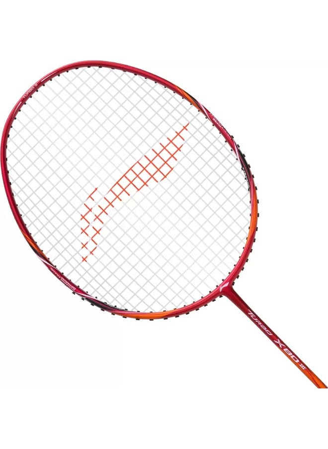 Li-Ning Turbo Badminton String  X 80 Iii Badminton Racket - Red/Copper (Strung)  - Image 2