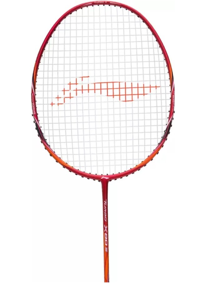 Li-Ning Turbo Badminton String  X 80 Iii Badminton Racket - Red/Copper (Strung)  - Image 3