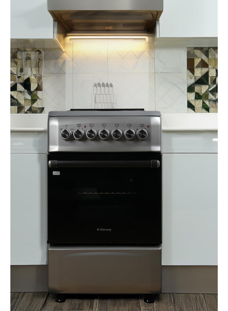 Starway 60x60cm 4 Burner Electric Extra Wide Cooking Ranger, Total Safety, Oven Grill, Up& down Heating, Auto Burner, Inside Oven Light - Image 5