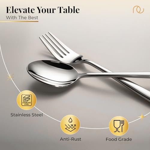 Frenchware Cutlery (Set of 12, Stainless Steel Spoons - 6 and Forks - 6), 100% Food Grade, Non Toxic, Anti-Rust, Dishwasher Safe, Perfect Gifting Set for All Occasions - Image 3