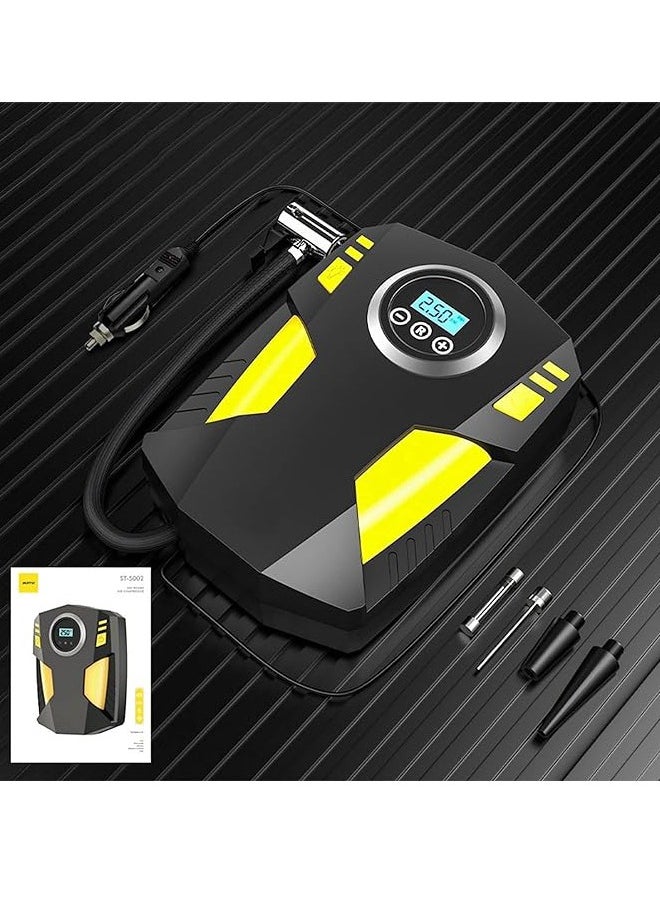 VOGMAX - Digital Car Tyre Inflator Air Compressor with Auto Stop and LED Light 12V Fast Portable Air Pump for Car Bicycle Motorcycle Ball Air Mattress - Image 1