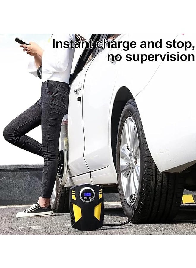 VOGMAX - Digital Car Tyre Inflator Air Compressor with Auto Stop and LED Light 12V Fast Portable Air Pump for Car Bicycle Motorcycle Ball Air Mattress - Image 1