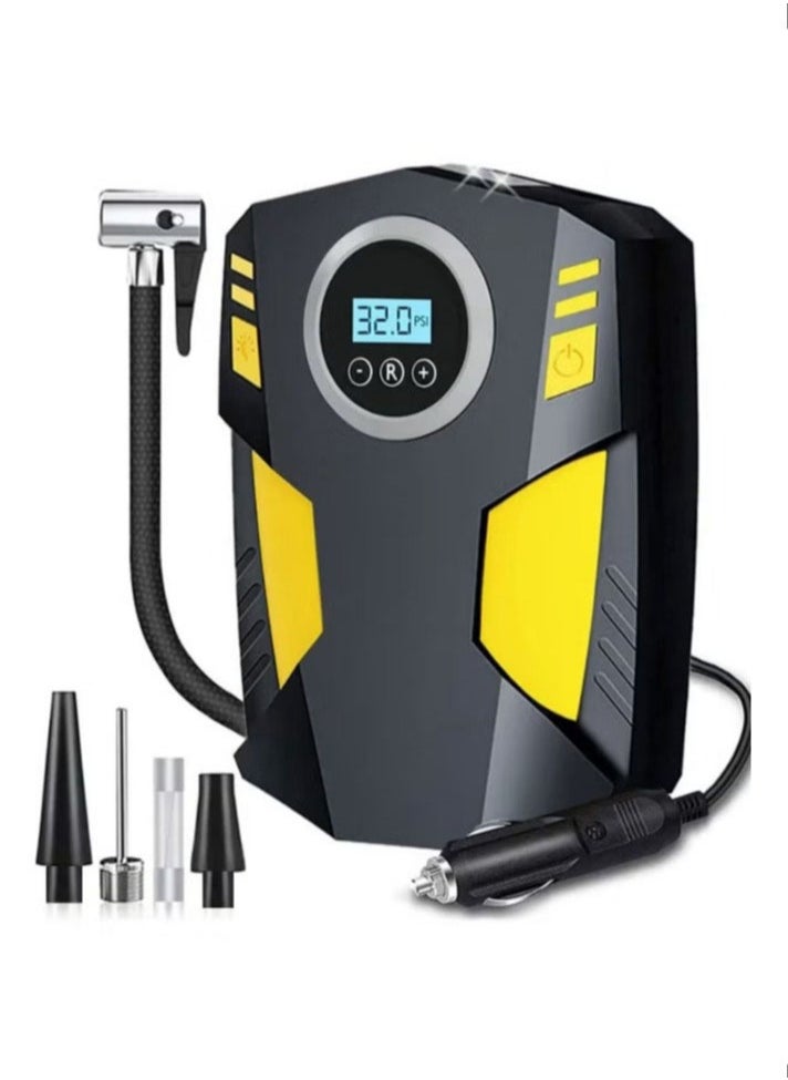 VOGMAX - Digital Car Tyre Inflator Air Compressor with Auto Stop and LED Light 12V Fast Portable Air Pump for Car Bicycle Motorcycle Ball Air Mattress - Image 1