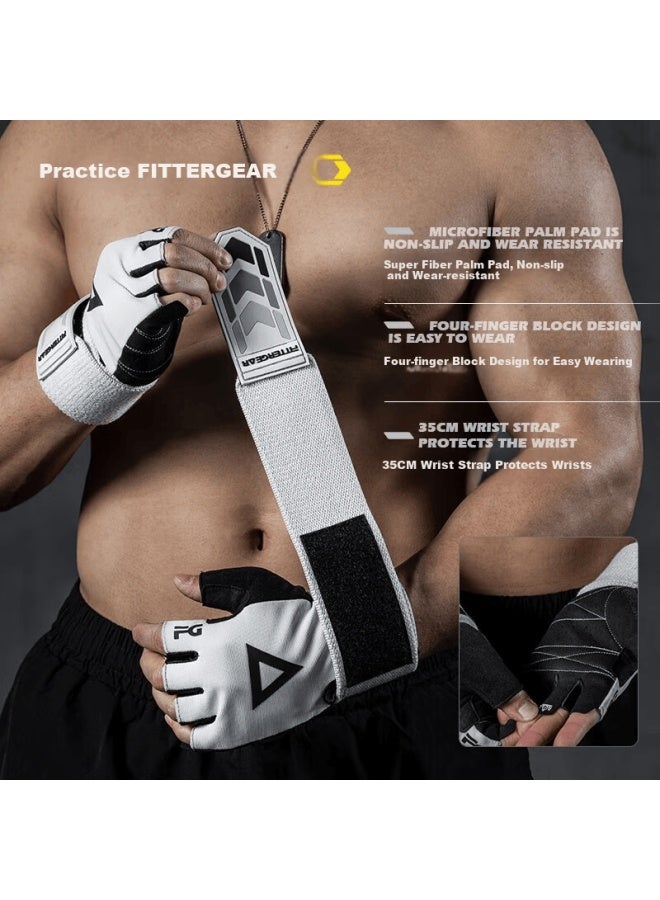 Fitter Gear Fitness Gloves With Wrist Guards, Pull-up Bar, Bench Press, Exercise Equipment Training, Deadlift, Non-slip, Anti-chafing For Me