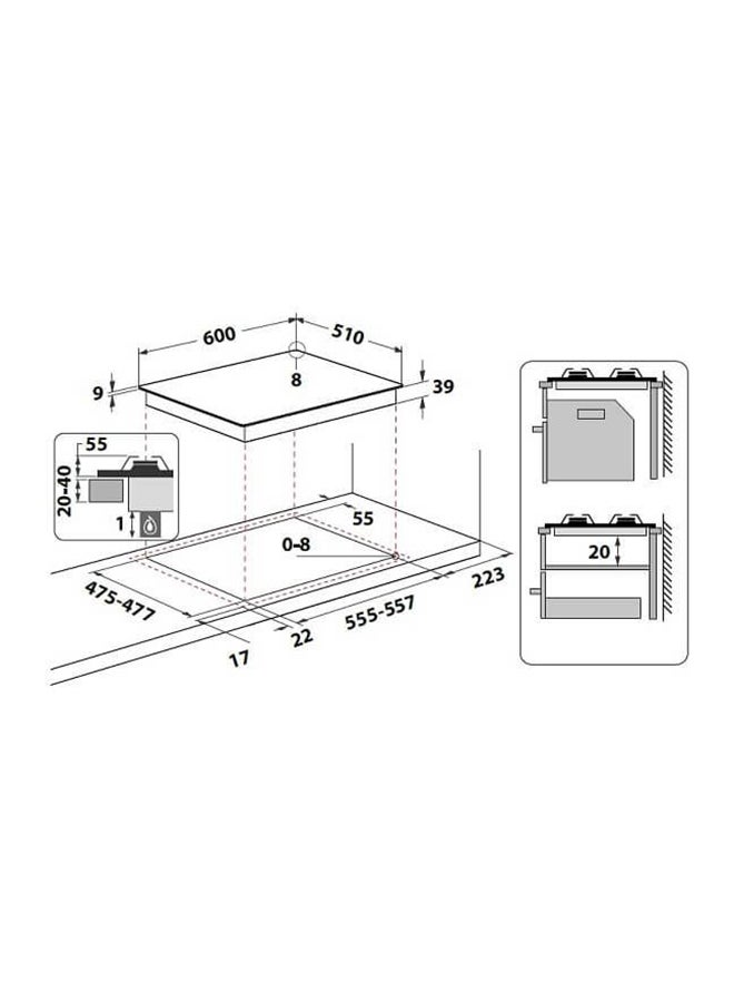 Ariston Built-in Gas Hob 60 CM, Made In ITALY, Stainless Steel - Silver, Auto Ignition, Adjustable Flame Level for Better Cooking Result, 60x60 Cooker Hob - PCN642IXA PCN642IXA Silver - Image 2