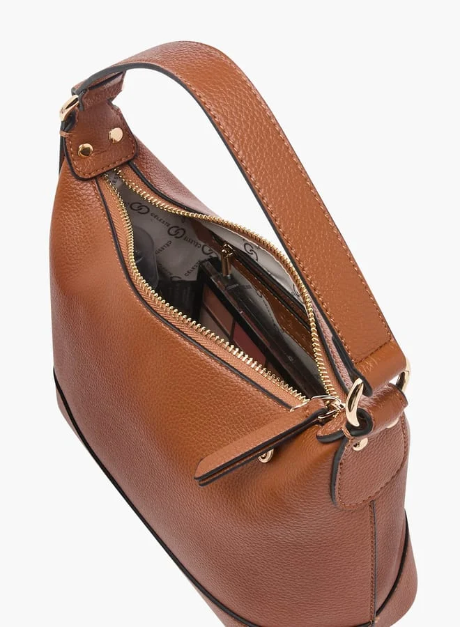 Celeste Women Textured Crossbody Bag with Adjustable Strap and Zip Closure