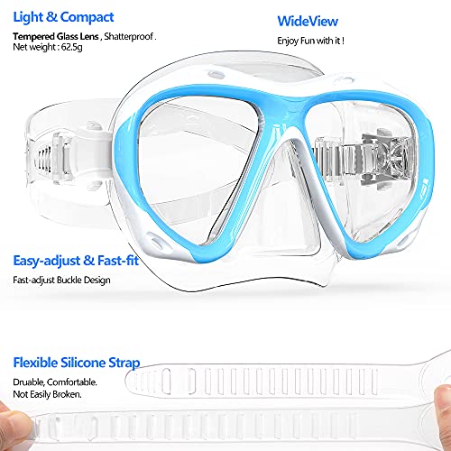 COPOZZ Snorkel Mask Adult – Anti-Fog Scuba Mask with Nose Cover, Tempered Glass Snorkeling Gear for Adults - Image 3