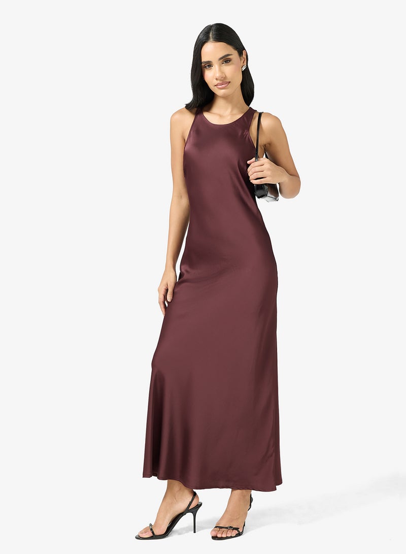 اونلي فستان سهرة ساتان بياقة دائرية - Image 4