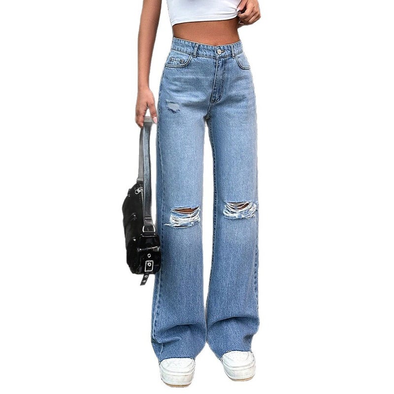 Unisex Classic Denim Jeans Loose Fit Daily Outdoor Wear - Image 5