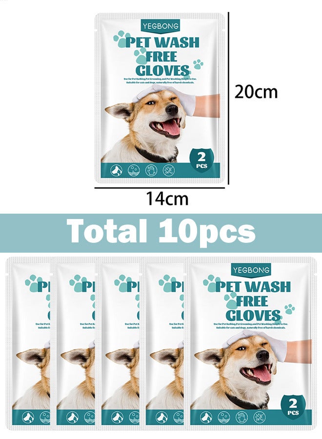 YEGBONG 10pcs Disposable Pet Cleaning Deodorizing Bath Wipes for Dogs and Cats Puppy Kitten Grooming Wet Wipes Gloves to Nourish and Smooth Fur Daily Care Outdoor Travel No Rinse - Image 2
