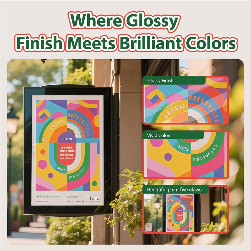 Uinkit 180gsm Glossy Photo Paper 11x14 Inches - 100 Sheets for Dye Ink | Quick Dry, No Smudging | Single-Sided Pro Finish, Thick 48lb No Curling - Image 5