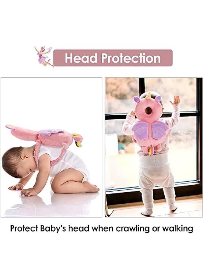 DOOKOO Baby Head Protector Pad Safety Pad for Walking u0026 Crawling, Toddlers Head Safety Adjustable Back-Pack,Pink Unicorn (US) - Image 4