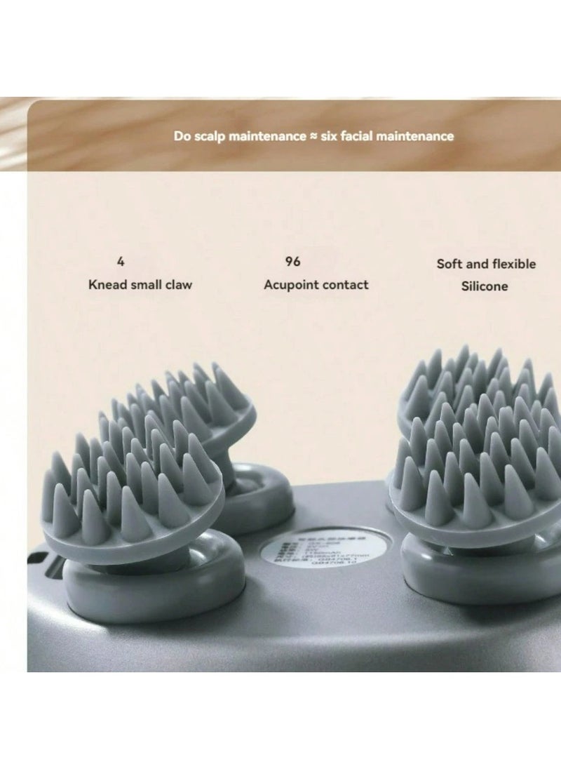 KHAJUL - Electric Scalp Massager  Multifunctional Waterproof Head Massager With 96 Kneading Nodes Rechargeable Head Scratcher For Hair Growth Stress Relax Relaxing Gifts For Women Men Her(Rose Gold) - Image 1