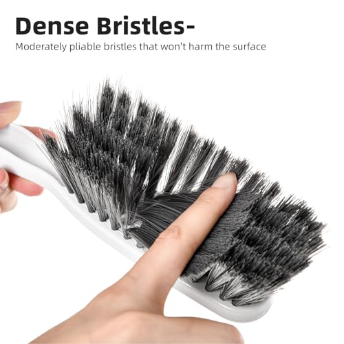 SUBEKYU Small Hand Broom and Dustpan Set, Mini Dustpan and Brush Set, Handheld Dust Pan, White - Image 2