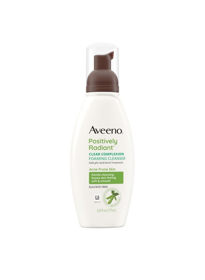 Aveeno Aveeno Clear Complexion Foaming Oil-Free Facial Cleanser with Soy Extract & 0.5% Salicylic Acid, Acne Treatment Face Wash for Acne-Prone Skin, Sulfate-Free & Hypoallergenic, 6 fl. oz - Image 1