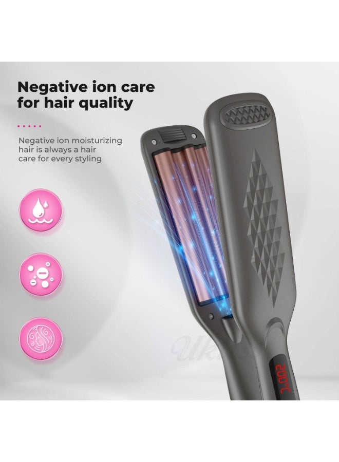 Denx DX1392 4 in 1 Hair Styling Tool Multi-Function Straightener – Adjustable Temperature, Quick Heat, Ceramic Plates for Curling, Straightening & Volume Styling - Image 5