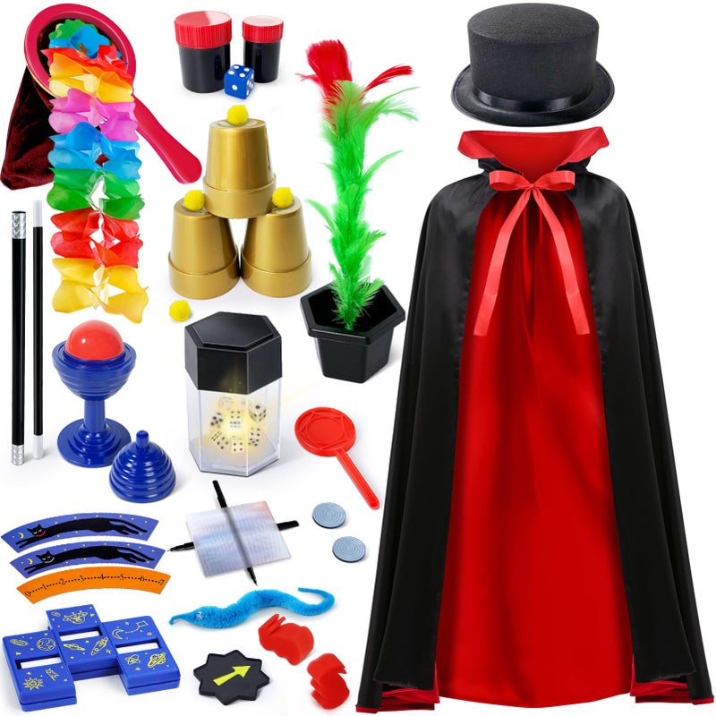 PATIFEED Kids Magic Kit  Magician Costume for Pretend Play  Magic Set with Instructions for Each Trick for Kids Ages 6 7 8 9 10 11 12 - Image 1