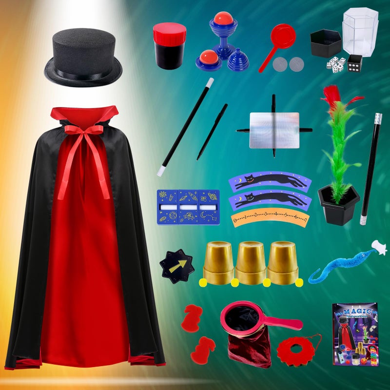 PATIFEED Kids Magic Kit  Magician Costume for Pretend Play  Magic Set with Instructions for Each Trick for Kids Ages 6 7 8 9 10 11 12 - Image 2