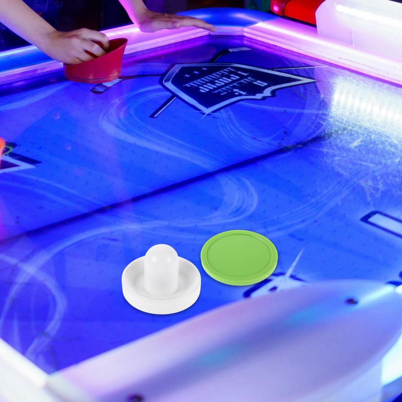 Tabletop Air Hockey Set With 96mm Plastic Pucks Four White Strikers Four Cloth Pads - Image 5