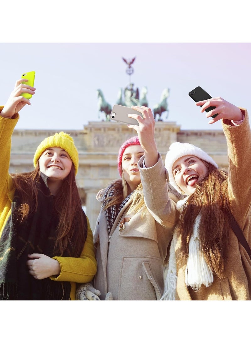 متوافق مع حافظة iPhone 7/8/Se 2020/2022 مقاس 4.7 بوصة من السيليكون السائل النحيف 4 طبقات من مطاط الجل الناعم المقاوم للصدمات مع بطانة من الألياف الدقيقة المضادة للخدش (أسود) - Image 5