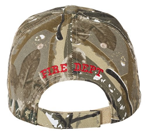 Artisan Owl Fire Department First in Last Out Embroidered Cap - Adjustable Hook and Loop Closure (Camo) - Image 3